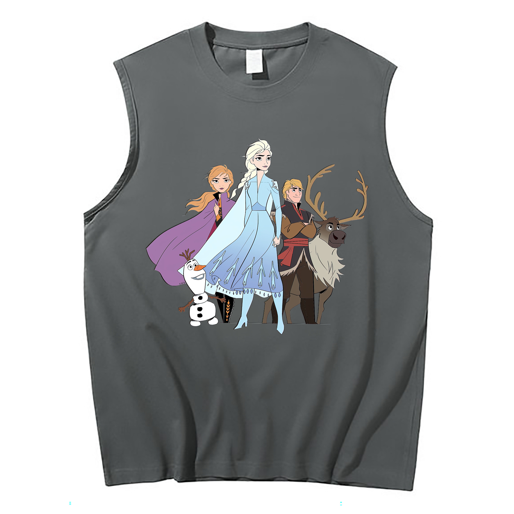 （画像用） アナと雪の女王 アンナ エルサ Frozen Anna Elsa コットン100％タンクトップ（フロントプリント）